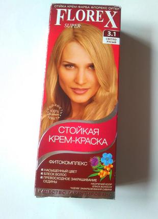 Стойкая крем краска для волос florex super цвет светло-русый