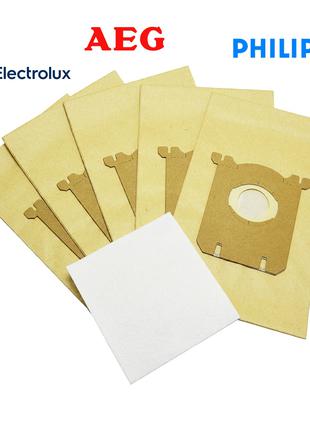 Одноразовые бумажные мешки для пылесоса Philips Electrolux AEG