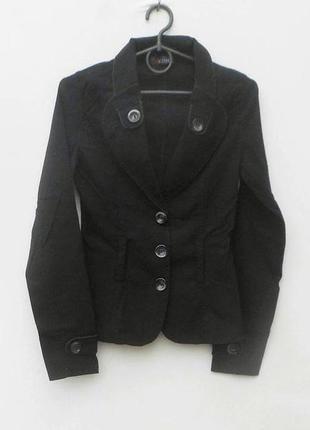 Черный классический стрейчевый приталенный пиджак жакет kalicyu