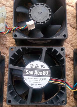 Качественные серверные вентиляторы 80х80х38мм "SANYO"и др Подш-к.