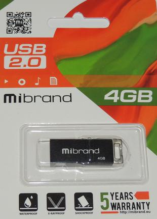 USB флеш Mibrand 4GB 2.0 Metal гарантія 2 роки