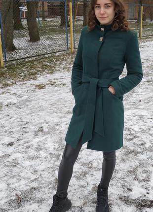 Утеплене жіноче кашемірове пальто