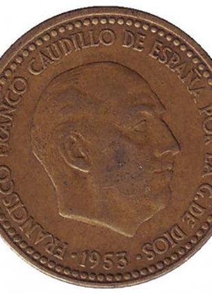Монета 1 песета. 1939-75 год, Испания.. (Г)