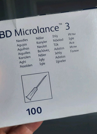 Универсальные иглы BD Microlance 3 для инсулиновых шприц
