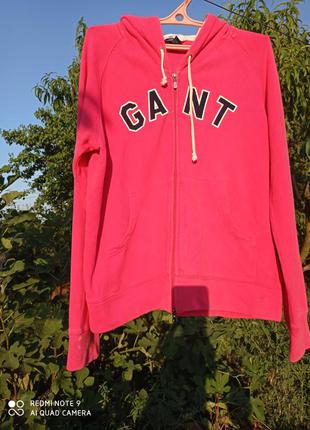 Gant.💥 розовый худи, кофта реглан с капюшоном, пусер с кармана...