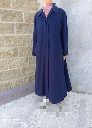 Женское темно- синее пальто длинное в пол шерсть кашемир  jaeger