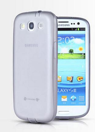Силиконовый прозрачо-черный чехол для Samsung Galaxy S3 и S3 duos