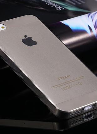 Силиконовый прозрачный чехол-накладка для iPhone 5/5S