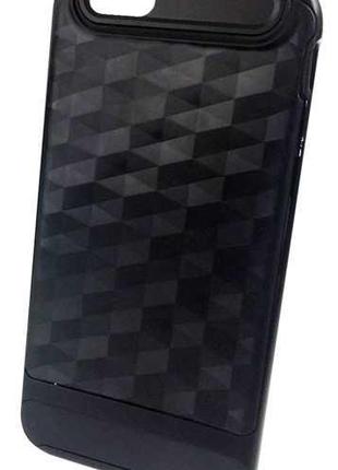Рельефный комбинированный чехол-бампер для iPhone 7/8 Черный