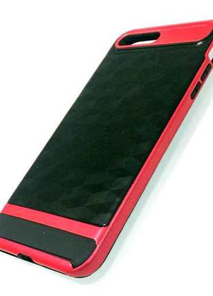 Рельефный комбинированный чехол-бампер для iPhone 7/8 Красный