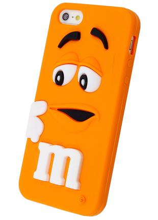 Силиконовый оранжевый чехол "M&M;'s" для Iphone 5/5S