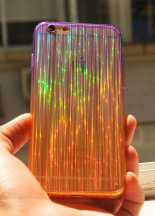 Силиконовый фиолетовый чехол блестящий для Iphone 5/5S