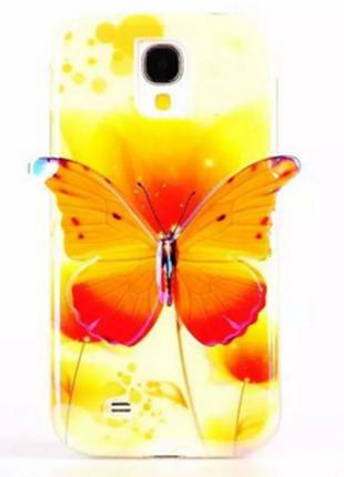 Силиконовый чехол Желтая бабочка для Samsung Galaxy S4 i9500