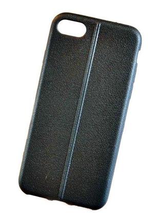 Cиликоновый чехол-накладка текстура Кожаный шов для для Iphone...