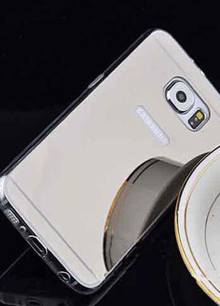 Серебрянный зеркальный силиконовый чехол для Samsung Galaxy S6