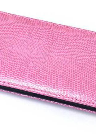 Кожаный чехол-флип на магнитной застежке для Lenovo K900 Розовый