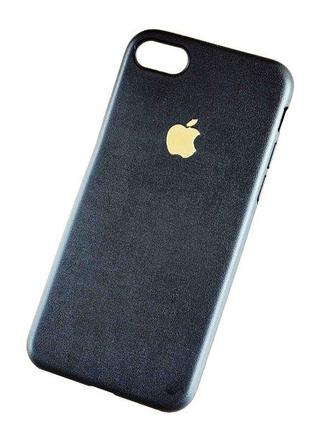 Черный мягкий TPU чехол-накладка с яблочком для iPhone 7 и iPh...