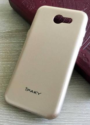 Золотистый TPU чехол-накладка IPAKY для Samsung Galaxy J3 2017...