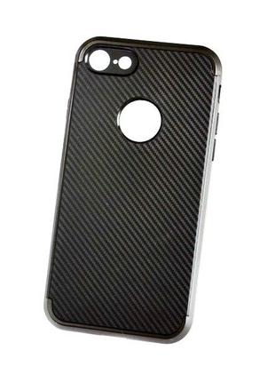 Мягкий чехол-накладка IPAKY Carbon для iPhone 7 и iPhone 8 черный