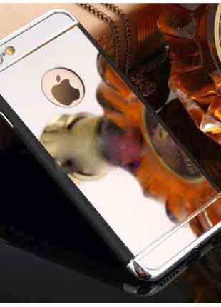 Зеркальный бампер-накладка для Apple iPhone 6\6S Серебристый м...
