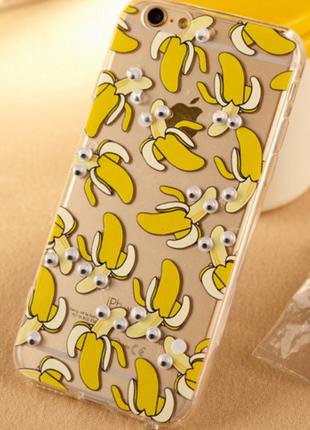 Чехол с бегающими глазами "Бананы" для Iphone 6/6S