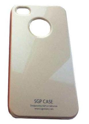 Чехол бежевый SGP в комплекте с пленкой для Iphone 4/4S