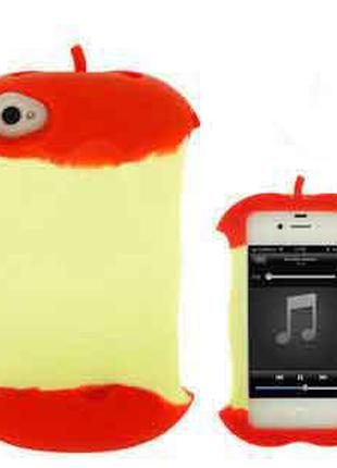 Силиконовый чехол "Яблоко" красный для iPhone 4/4s