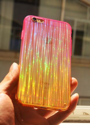 Силиконовый розовый чехол блестящий для Iphone 5/5S
