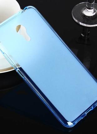 Прозрачно-матовый голубой силиконовый чехол-накладка для Meizu...