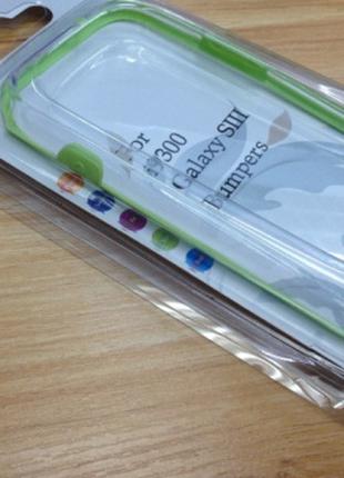 Зеленый силиконовый бампер для Samsung Galaxy S3 i9300