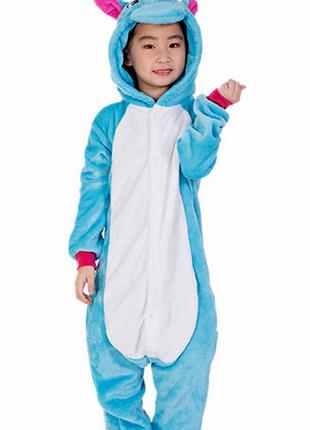 Кигуруми единорог голубой пижама для детей девочек и мальчиков...