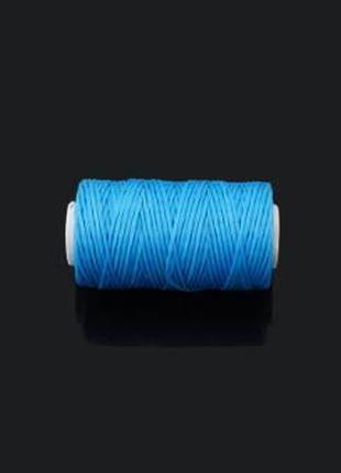 Нитка вощеная для шитья по коже 1 мм 50 м синий цвет плоская нить