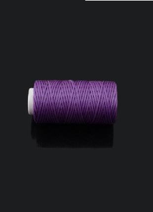 Нитка вощеная для шитья по коже 1 мм 50 м фиолетовый цвет плос...