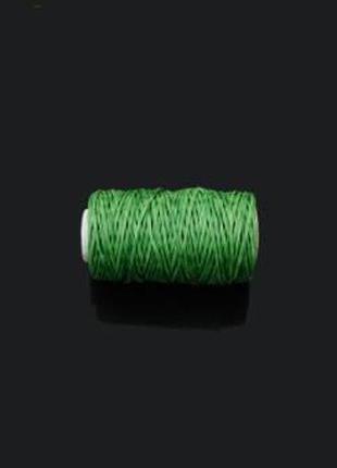 Нитка вощеная для шитья по коже 1 мм 50 м зеленый цвет плоская...