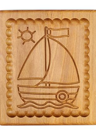 Пряничная доска деревянная Лодка размер 15*15*2см .Форма для ф...