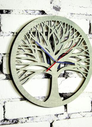 Годинник настінний із фанери "Дерево" будь-якого кольору