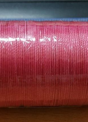 Нитка вощеная для шитья по коже 0,55 мм S071 113 м малиновый ц...