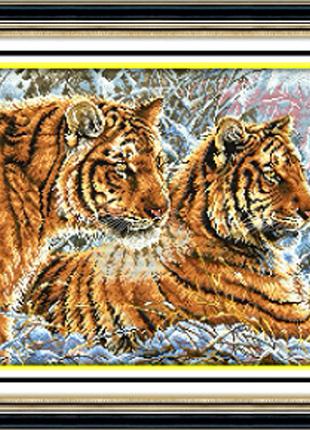 Набор для вышивки крестом Тигры размер картины 59х41 см