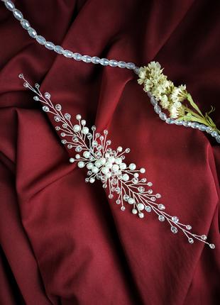 Веточка ободок украшение в прическу невесты на свадьбу