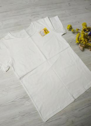 Белая базовая детская футболка р.116-134