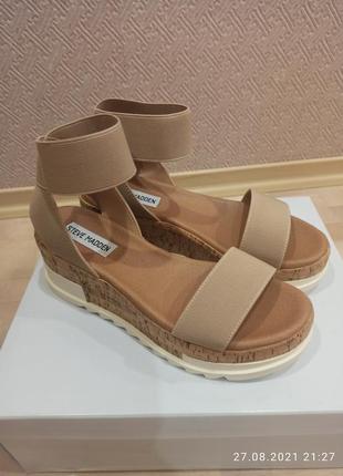 Босоножки steve madden elba wedge sandal nude