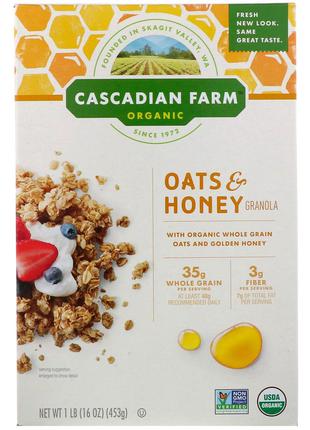 Cascadian Farm, Органическая гранола с овсянкой и медом, 453 г...