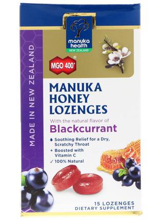 Manuka Health, Леденцы, лесной мёд манука и черная смородина, ...