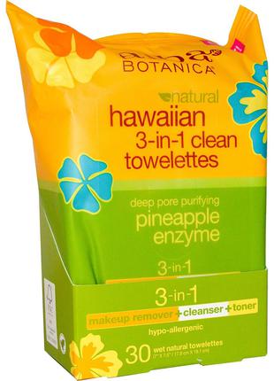 Alba Botanica, Гавайские влажные салфетки для очистки 3-в-1, 3...