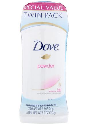 Dove, Invisible Solid Deodorant, Powder, 2 Pack, 2.6 oz (74 g)...