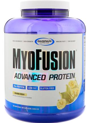 Gaspari Nutrition, MyoFusion, улучшенный протеин, банановый кр...