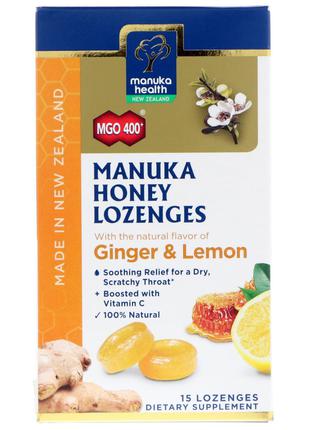 Manuka Health, Manuka Honey Lozenges, MGO 400+, Ginger & Lemon...
