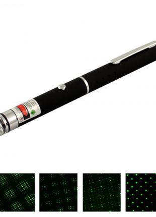 Зеленая лазерная указка, лазер Laser Green Pointer (1 насадка)...