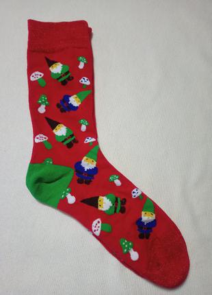 Носки новогодние friendly socks красные "веселый санта"
