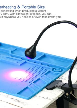 Ультрафиолетовый светильник 3W на прищепке, питание от USB 5V